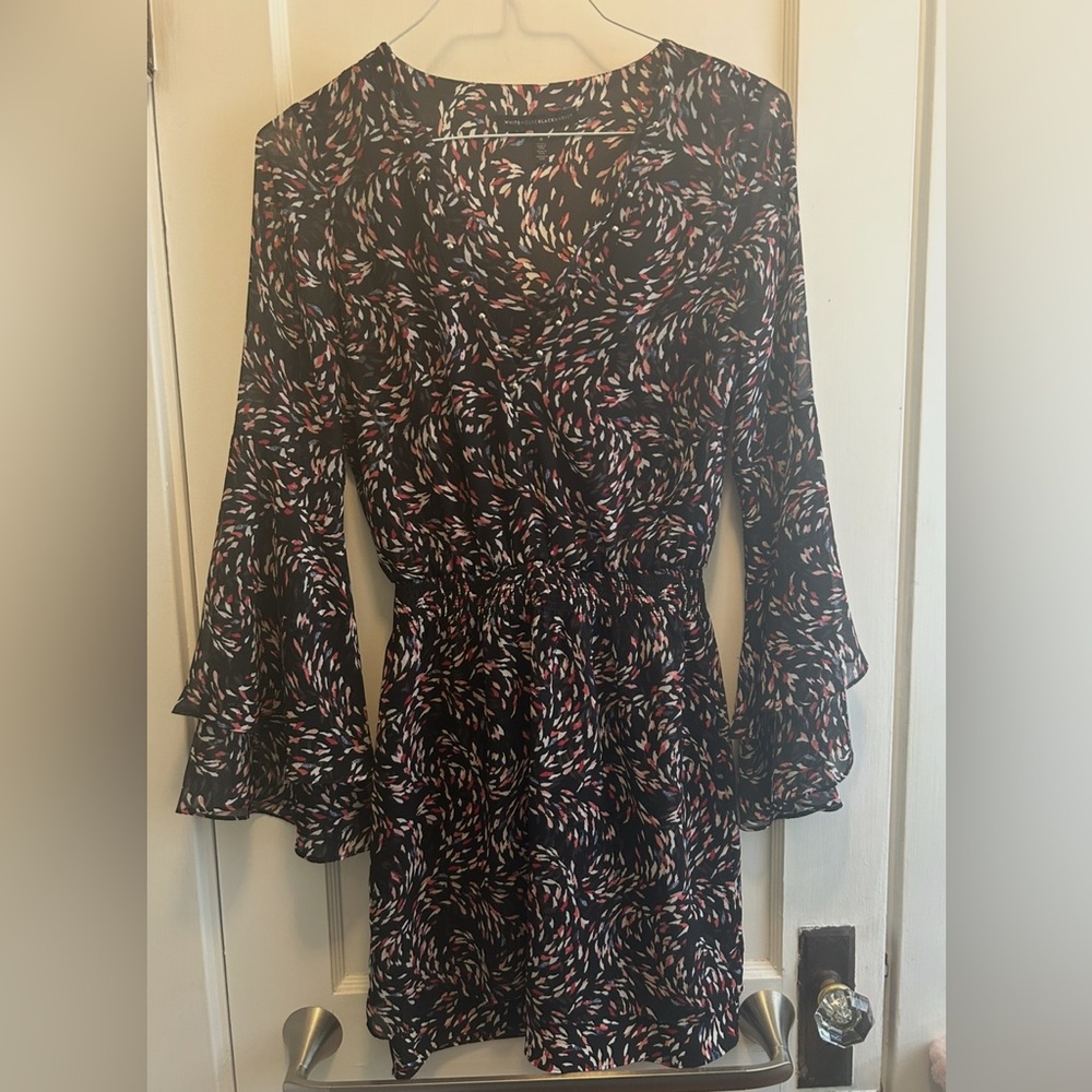 Chic Long Sleeve Black and Red Dress